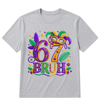 67 Mardi Gras Six Seven Meme Printed Oversized Unisex T-shirt