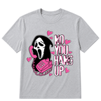 No You Hang Up Funny Ghost Calling Horror Halloween Pink Halloween T Shirt
