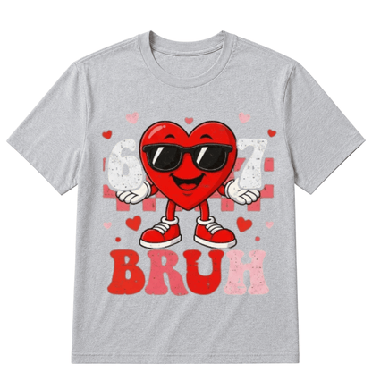 Six Seven 67 Bruh 6 7 Meme Funny Valentine Heart Boys Kids T-Shirt