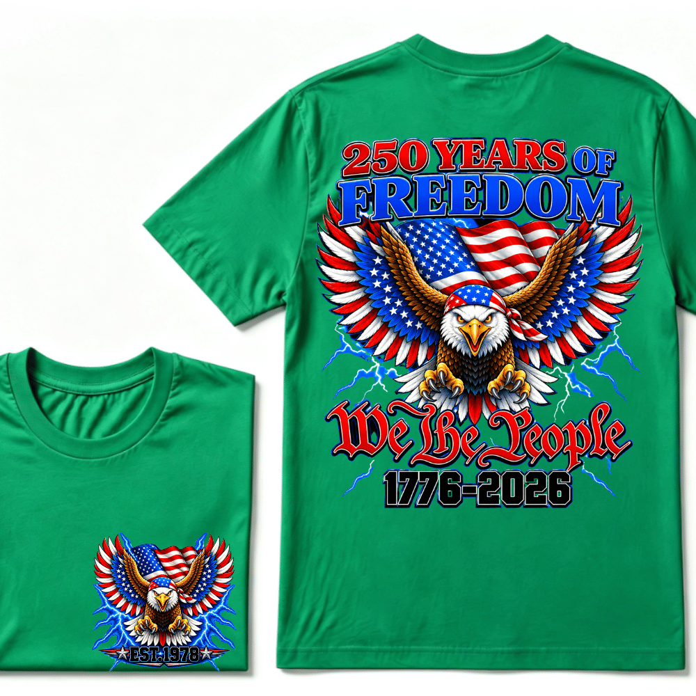 Custom Your Year Flag Vintage 250 Years American 1776 2026 250th USA Birthday EST.Year T-Shirt