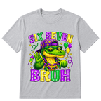 Mardi Gras Six Seven Bruh Mardigator Alligator 6 7 Meme Boys T-Shirt