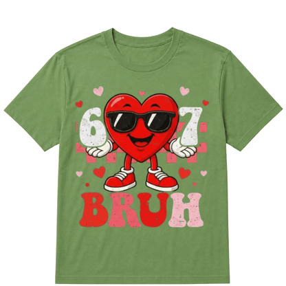 Six Seven 67 Bruh 6 7 Meme Funny Valentine Heart Boys Kids T-Shirt