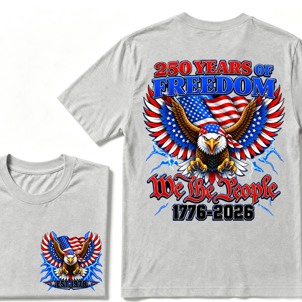 Custom Your Year Flag Vintage 250 Years American 1776 2026 250th USA Birthday EST.Year T-Shirt
