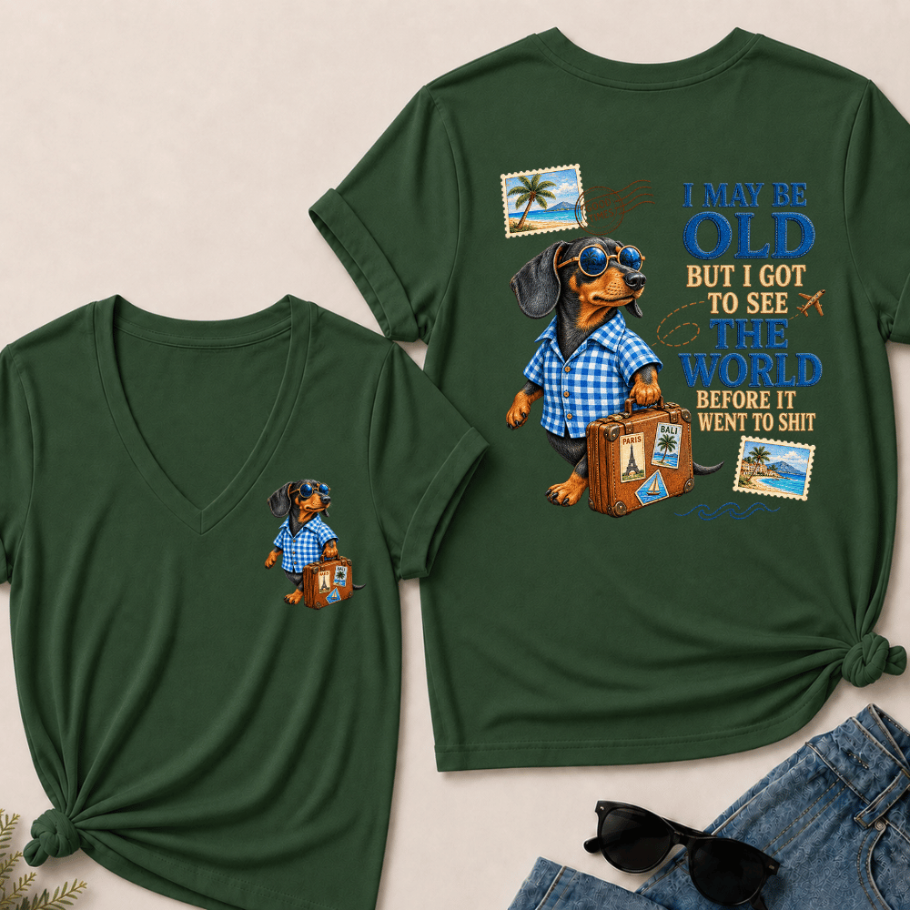 Women's I May Be Old But I Got To See The World Before It Went To Shit V-Neck T-Shirt