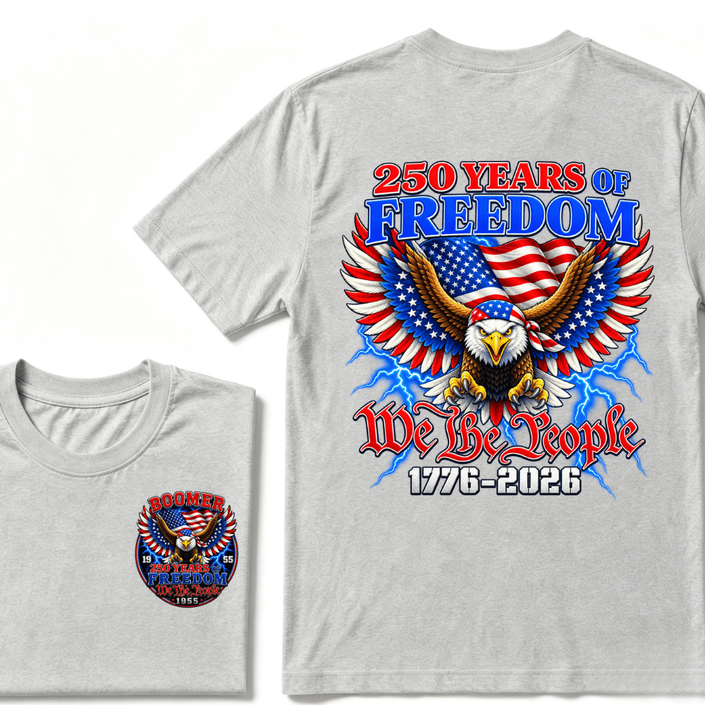 Custom Your Year Flag Vintage 250 Years American 1776 2026 250th USA Birthday EST.Year T-Shirt