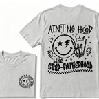 Ain't No Hood Like Step-Fatherhood T-Shirt – Funny Step-Dad Gift, Retro Father's Day Apparel, Perfect for Cool Dads