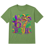 67 Mardi Gras Six Seven Meme Printed Oversized Unisex T-shirt