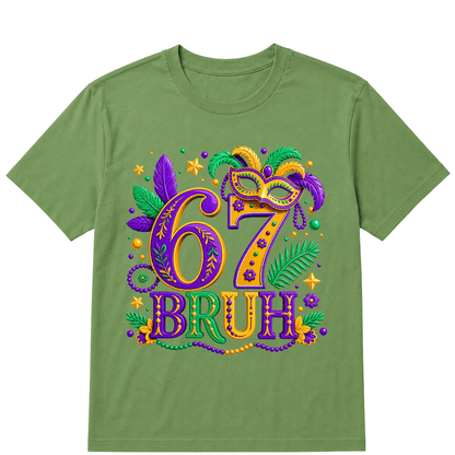 67 Mardi Gras Six Seven Meme Printed Oversized Unisex T-shirt