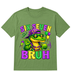 Mardi Gras Six Seven Bruh Mardigator Alligator 6 7 Meme Boys T-Shirt