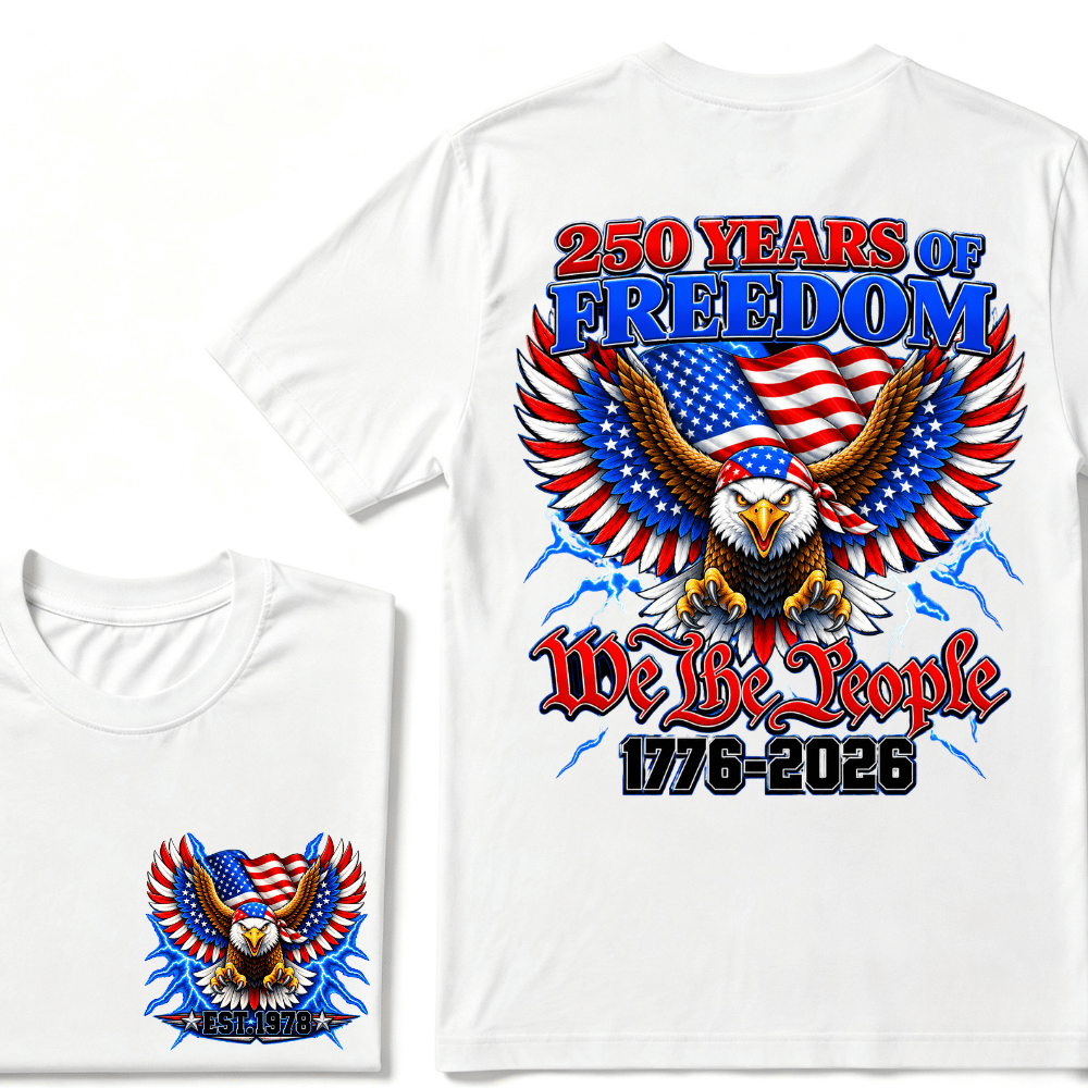 Custom Your Year Flag Vintage 250 Years American 1776 2026 250th USA Birthday EST.Year T-Shirt