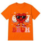 Six Seven 67 Bruh 6 7 Meme Funny Valentine Heart Boys Kids T-Shirt
