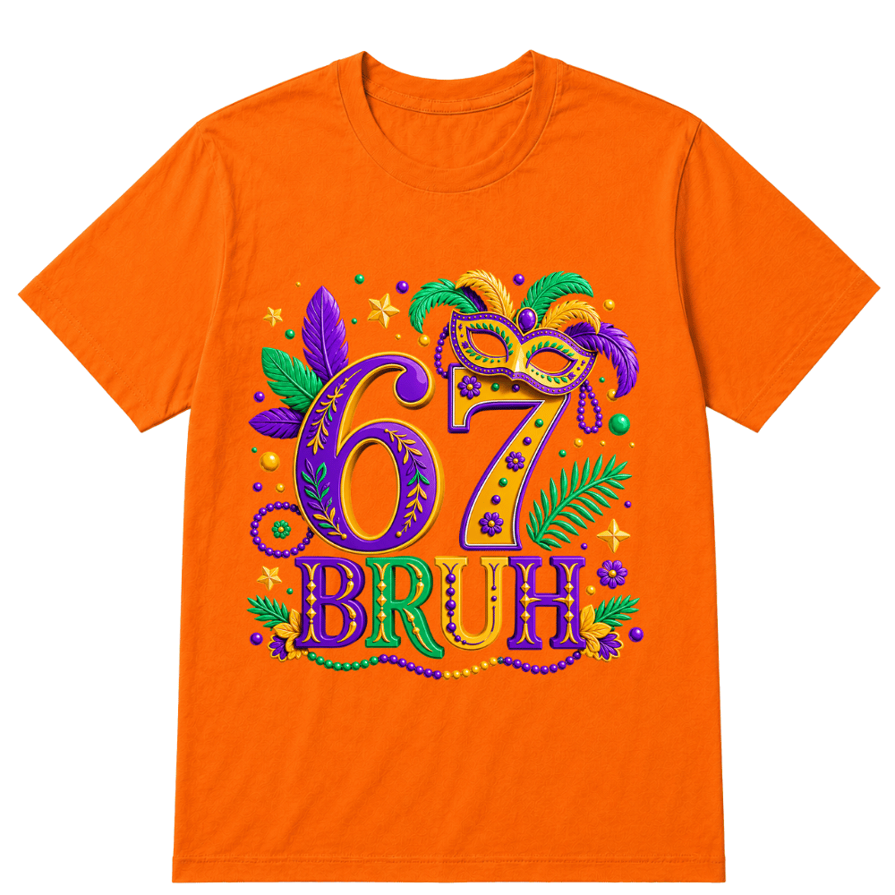 67 Mardi Gras Six Seven Meme Printed Oversized Unisex T-shirt