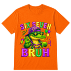 Mardi Gras Six Seven Bruh Mardigator Alligator 6 7 Meme Boys T-Shirt