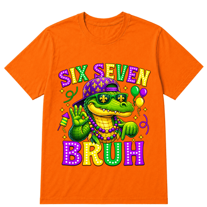 Mardi Gras Six Seven Bruh Mardigator Alligator 6 7 Meme Boys T-Shirt