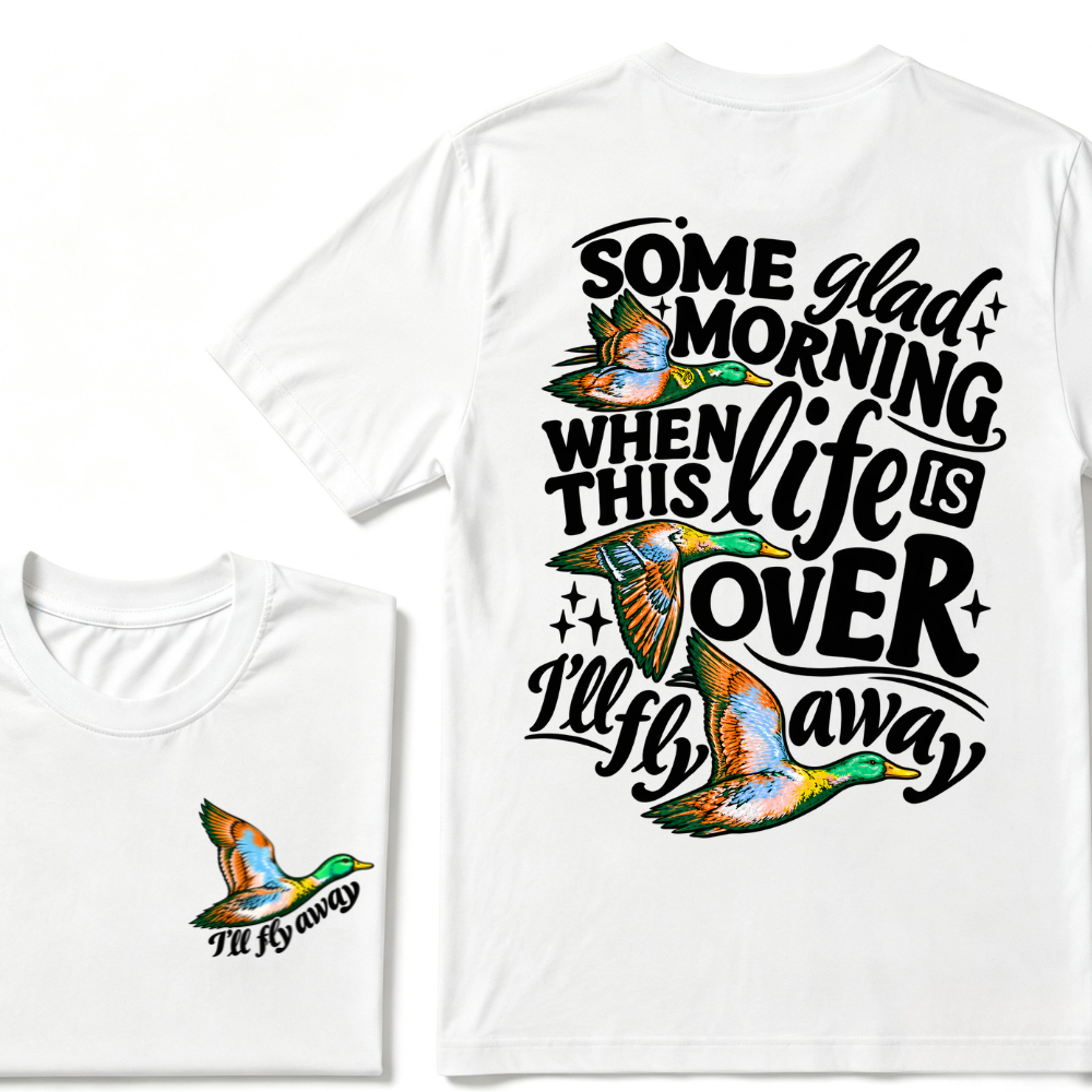 Christian Duck Shirt, I'll Fly Away Vintage Faith Tee, Some Glad Morning Gospel Hymn Shirt