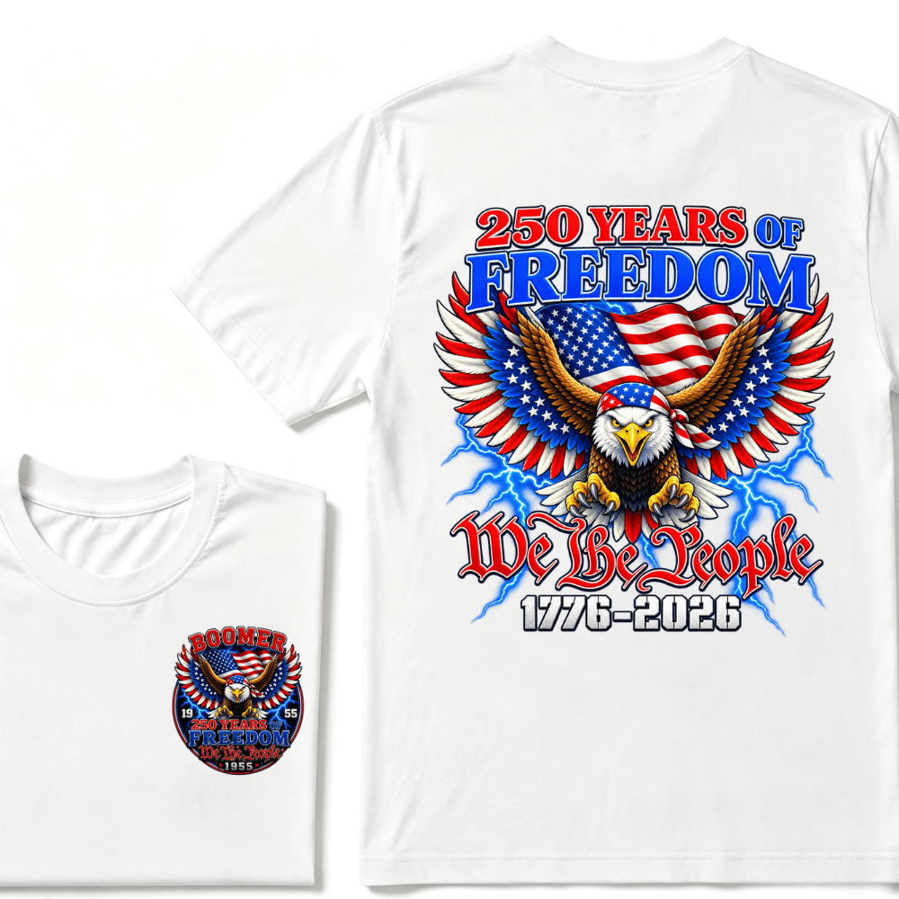 Custom Your Year Flag Vintage 250 Years American 1776 2026 250th USA Birthday EST.Year T-Shirt