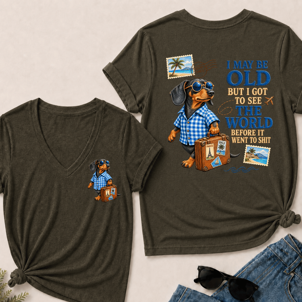Women's I May Be Old But I Got To See The World Before It Went To Shit V-Neck T-Shirt
