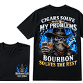 Cigars Solve Most Of My Problems Bourbon Solves The Rest Custom EST.Year T-Shirt