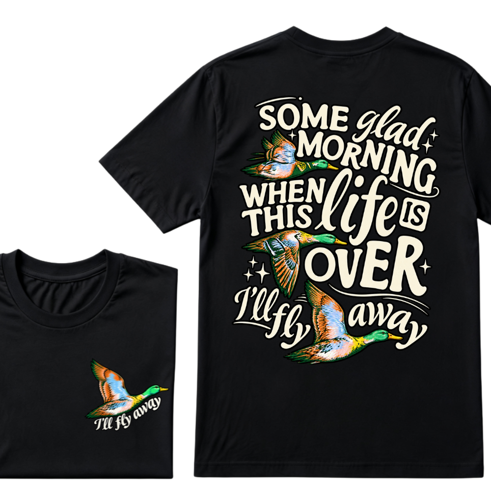 Christian Duck Shirt, I'll Fly Away Vintage Faith Tee, Some Glad Morning Gospel Hymn Shirt