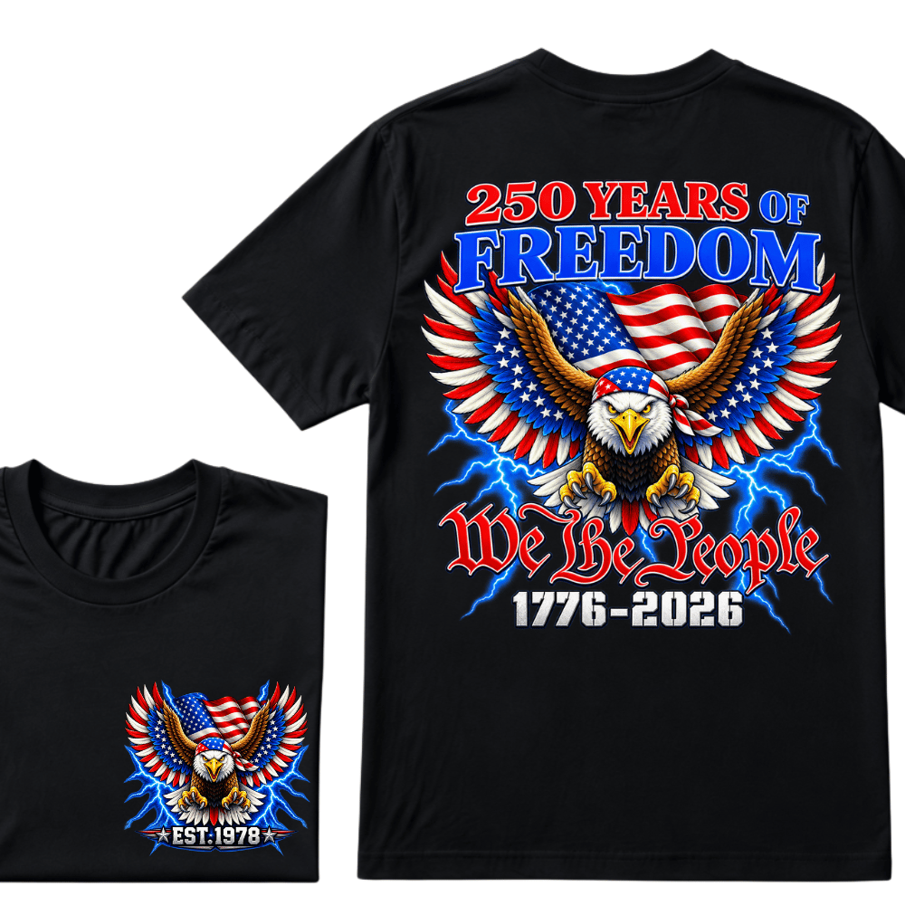 Custom Your Year Flag Vintage 250 Years American 1776 2026 250th USA Birthday EST.Year T-Shirt