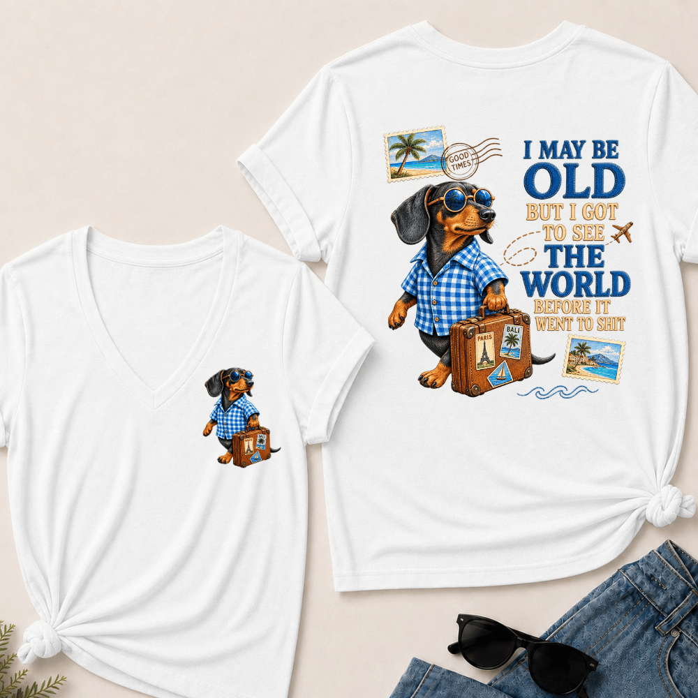 Women's I May Be Old But I Got To See The World Before It Went To Shit V-Neck T-Shirt