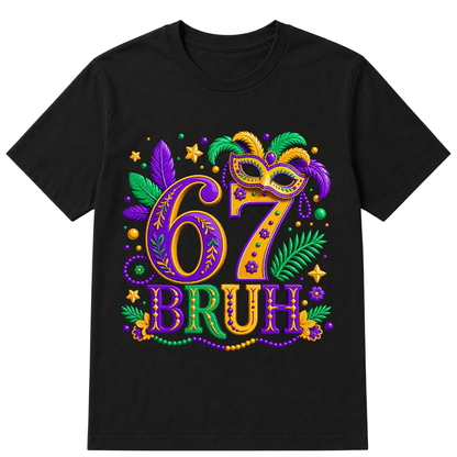 67 Mardi Gras Six Seven Meme Printed Oversized Unisex T-shirt