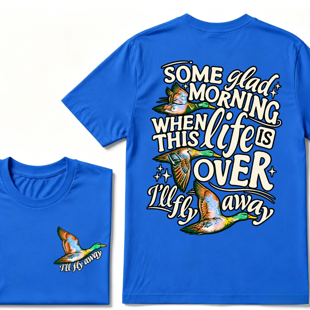 Christian Duck Shirt, I'll Fly Away Vintage Faith Tee, Some Glad Morning Gospel Hymn Shirt