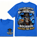 Cigars Solve Most Of My Problems Bourbon Solves The Rest Custom EST.Year T-Shirt