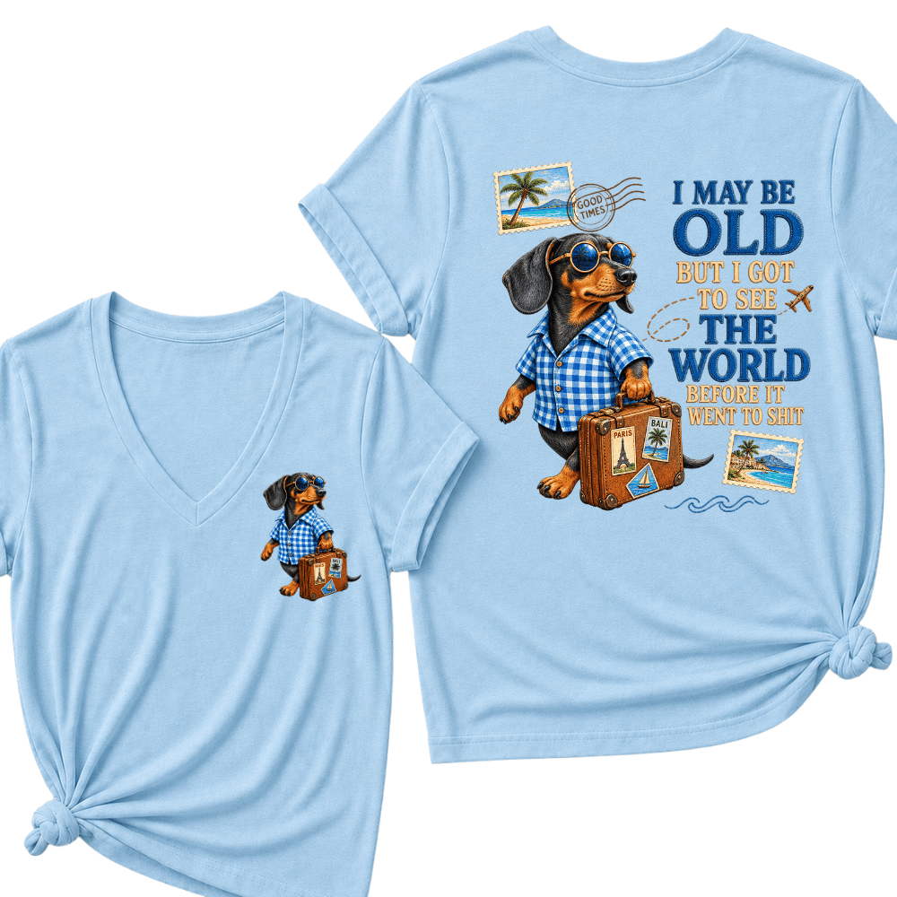 Women's I May Be Old But I Got To See The World Before It Went To Shit V-Neck T-Shirt