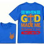 "When God Made Me He Grinned and Said This’ll Be Fun" Design T-Shirt – Full-Color Unisex Tee for Men and Women, Comfortable Cotton Classic Fit