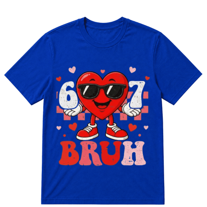 Six Seven 67 Bruh 6 7 Meme Funny Valentine Heart Boys Kids T-Shirt