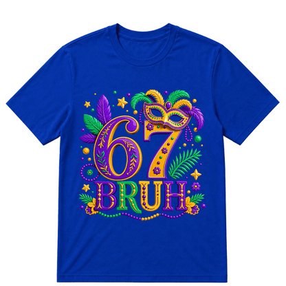 67 Mardi Gras Six Seven Meme Printed Oversized Unisex T-shirt