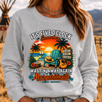 It's Five O'Clock Somewhere Wastin' Away Again In Margaritaville Parrot Guitar Sunset Beach No Shoes No Shirt No Problem Graphic Sweatshirts