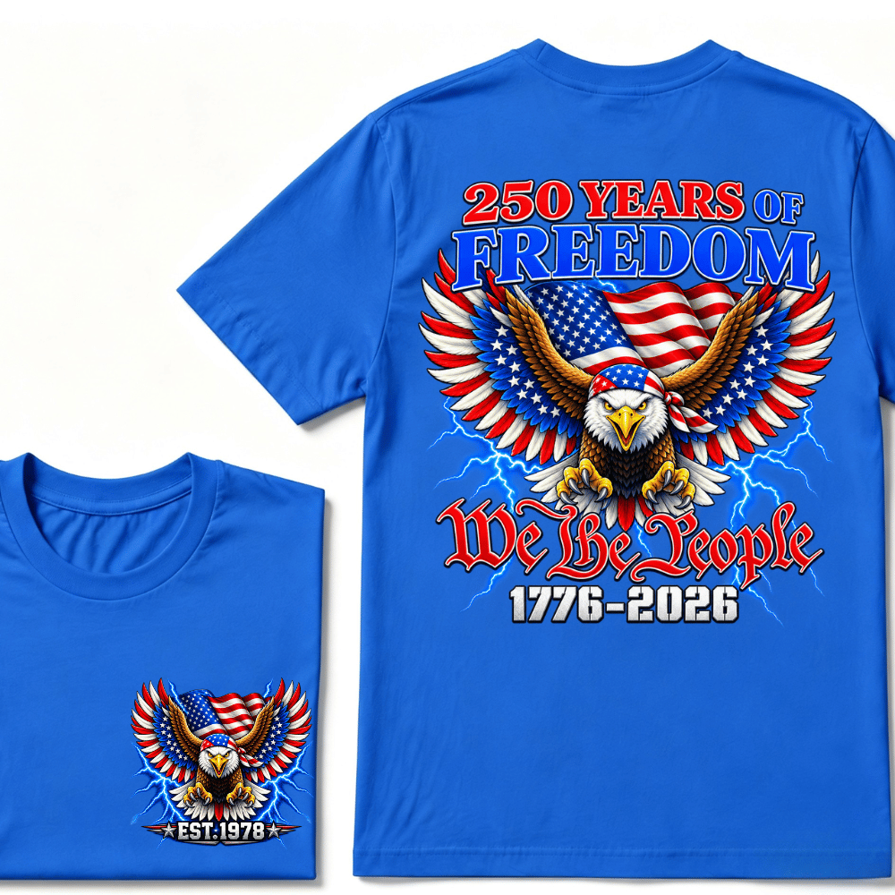 Custom Your Year Flag Vintage 250 Years American 1776 2026 250th USA Birthday EST.Year T-Shirt