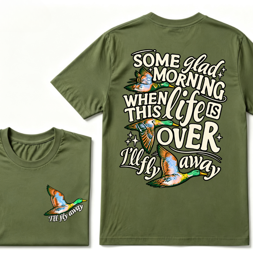 Christian Duck Shirt, I'll Fly Away Vintage Faith Tee, Some Glad Morning Gospel Hymn Shirt