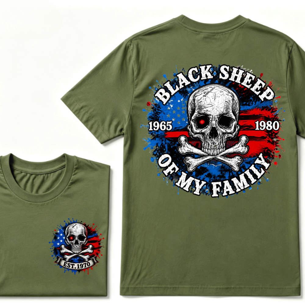 Black Sheep Of My Family T-Shirt,Custom EST.Year Customize GenX Rebel Spirit Shirt