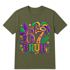 67 Mardi Gras Six Seven Meme Printed Oversized Unisex T-shirt