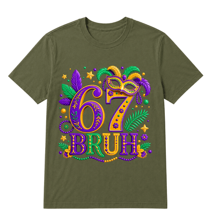67 Mardi Gras Six Seven Meme Printed Oversized Unisex T-shirt