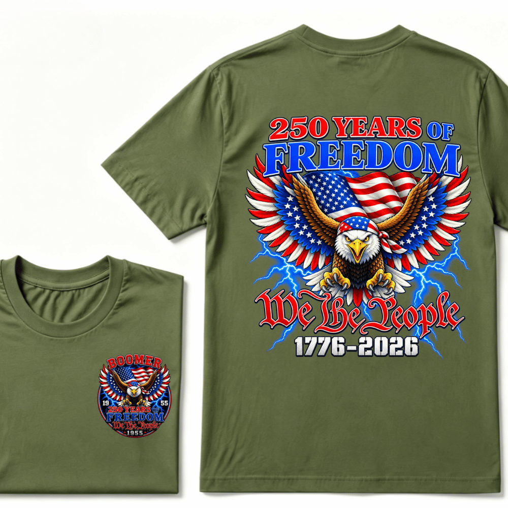 Custom Your Year Flag Vintage 250 Years American 1776 2026 250th USA Birthday EST.Year T-Shirt
