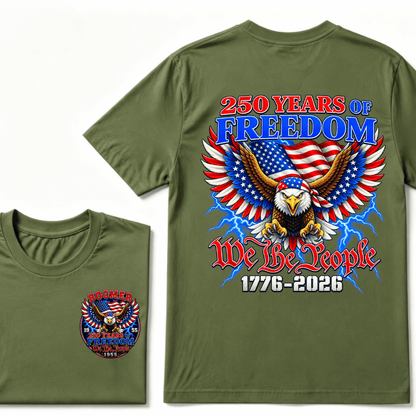 Custom Your Year Flag Vintage 250 Years American 1776 2026 250th USA Birthday EST.Year T-Shirt