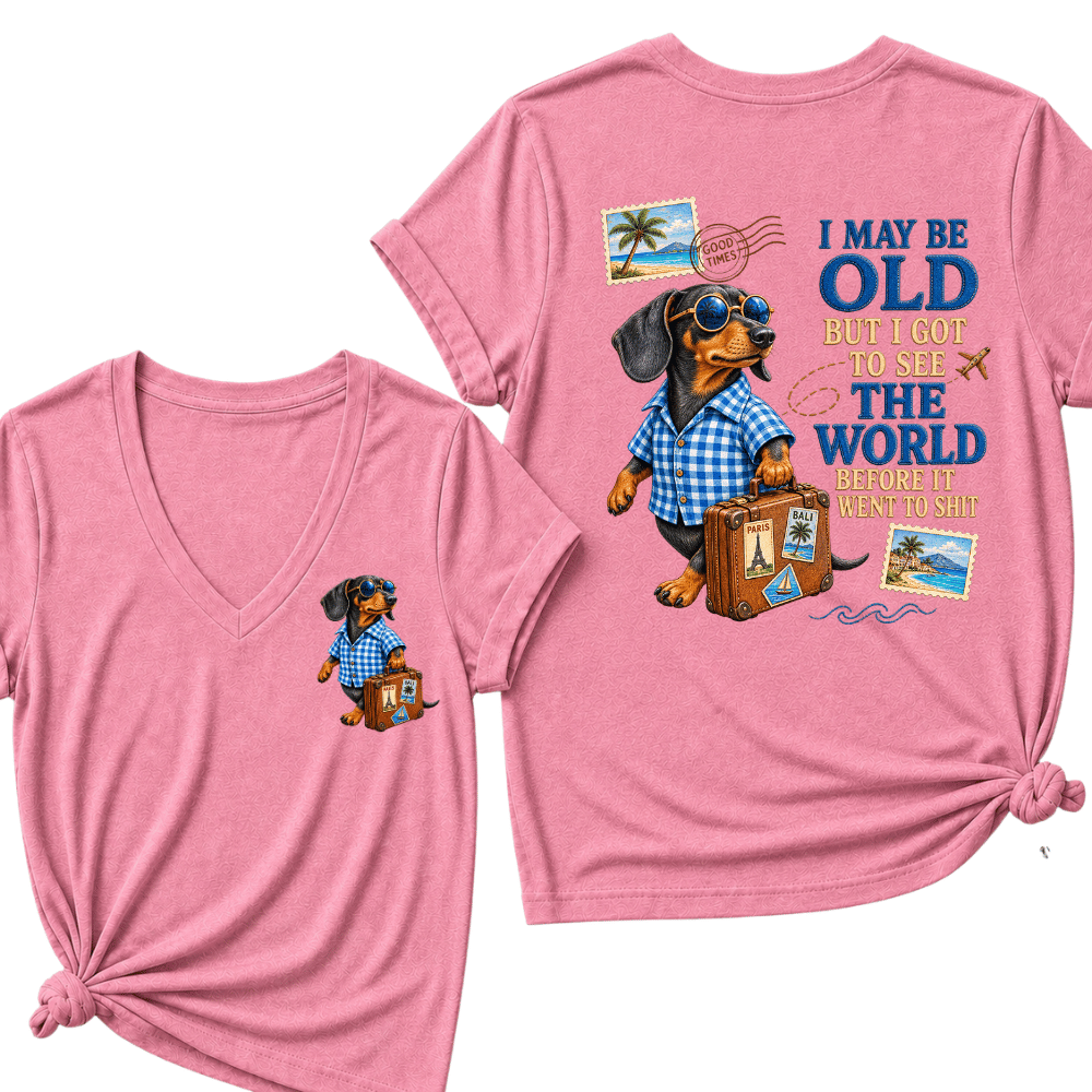 Women's I May Be Old But I Got To See The World Before It Went To Shit V-Neck T-Shirt