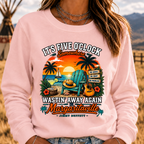 It's Five O'Clock Somewhere Wastin' Away Again In Margaritaville Parrot Guitar Sunset Beach No Shoes No Shirt No Problem Graphic Sweatshirts