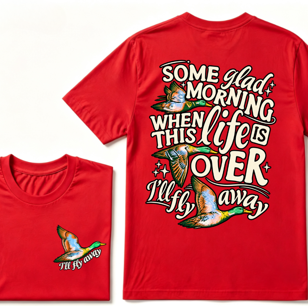 Christian Duck Shirt, I'll Fly Away Vintage Faith Tee, Some Glad Morning Gospel Hymn Shirt