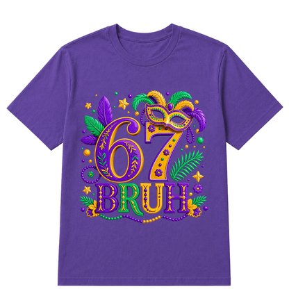 67 Mardi Gras Six Seven Meme Printed Oversized Unisex T-shirt