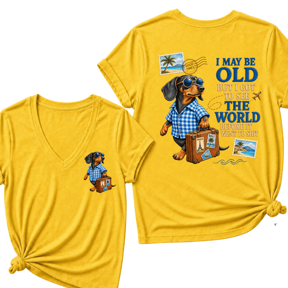Women's I May Be Old But I Got To See The World Before It Went To Shit V-Neck T-Shirt
