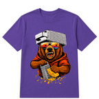 Retro Bear with Cheese Grater Hat and Sunglasses Vintage T Shirt