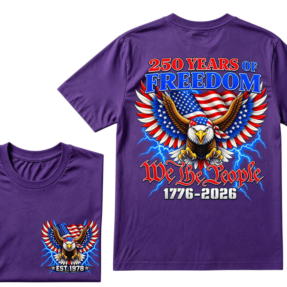 Custom Your Year Flag Vintage 250 Years American 1776 2026 250th USA Birthday EST.Year T-Shirt