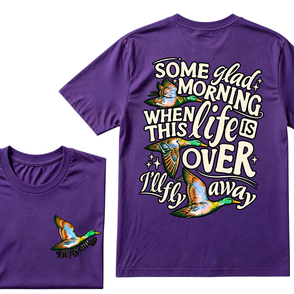 Christian Duck Shirt, I'll Fly Away Vintage Faith Tee, Some Glad Morning Gospel Hymn Shirt
