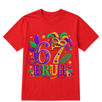 67 Mardi Gras Six Seven Meme Printed Oversized Unisex T-shirt