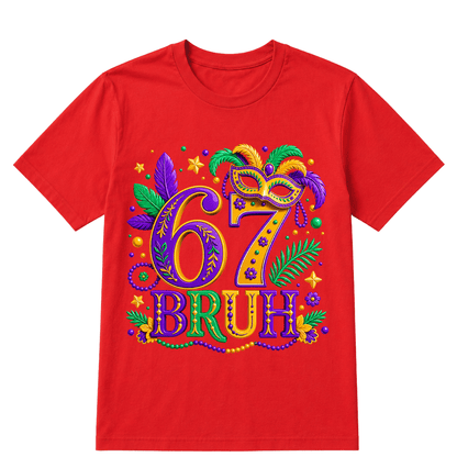 67 Mardi Gras Six Seven Meme Printed Oversized Unisex T-shirt